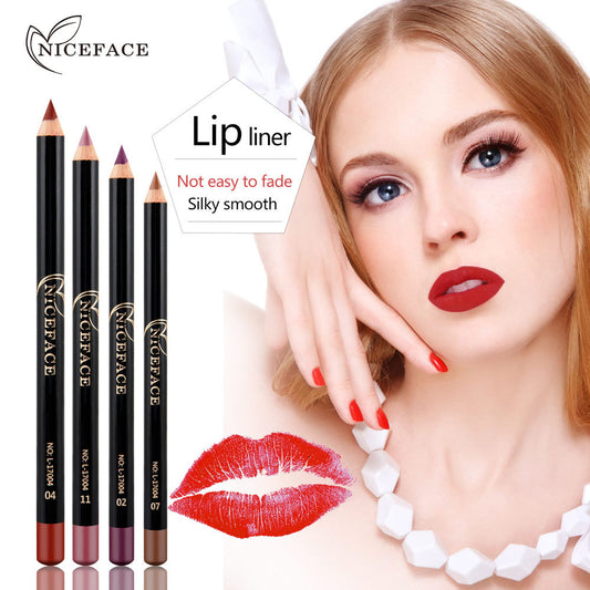 NICEFACE Nude Color Lip Pencil 12 Color Waterproof Lip Liner Nude Color Lip Pencil